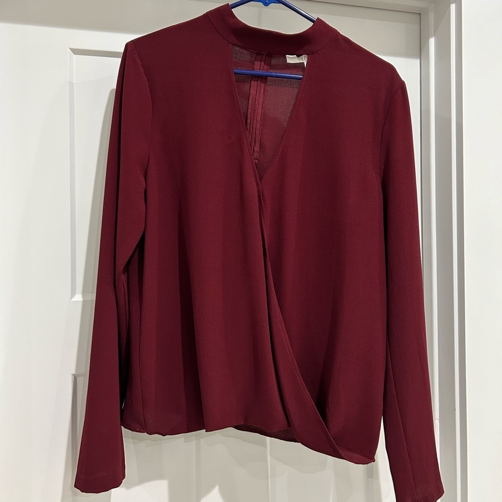 Wayf Red Long Sleeved Blouse